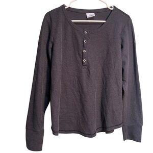 Columbia Thermal Henley Top Gray Black XL